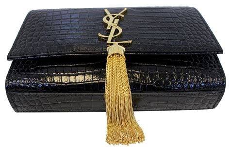 ysl clurch|YSL crocodile clutch.